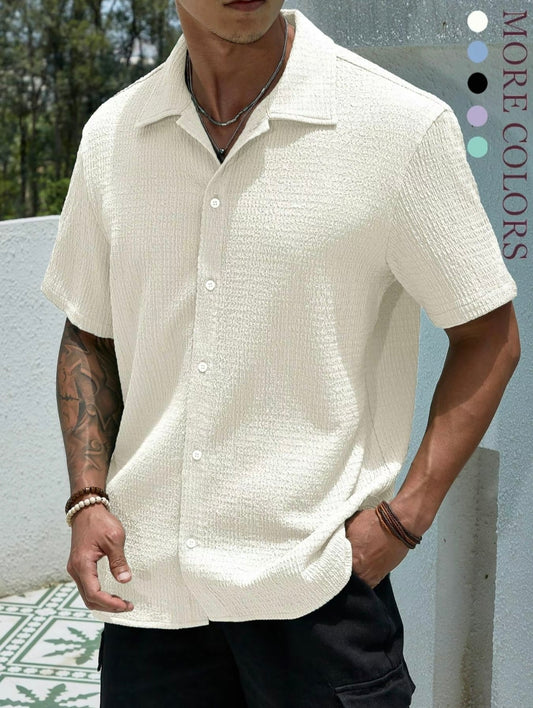 Men’s Textured Button Front Shirt